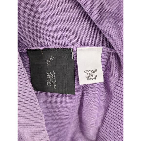 Dana Buchman Sweater Large Asymmetrical‎ Hem Purple Lightweight Knit Long Sleeve - Picture 5 of 10